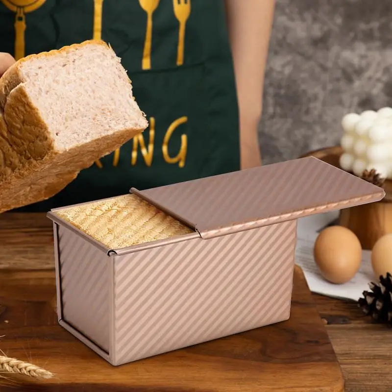

Сковорода для хлеба Pullman с крышкой, антипригарная сковорода для хлеба из углеродистой стали, прямоугольная Гофрированная коробка для тостов, форма для торта