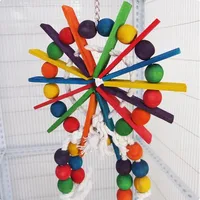 Parrot Grinding Swing Station Ladder String Toy, Bird Supplies, DIY Claw, Paw Dumbbell, Color Wood Rope, Pet Products 2