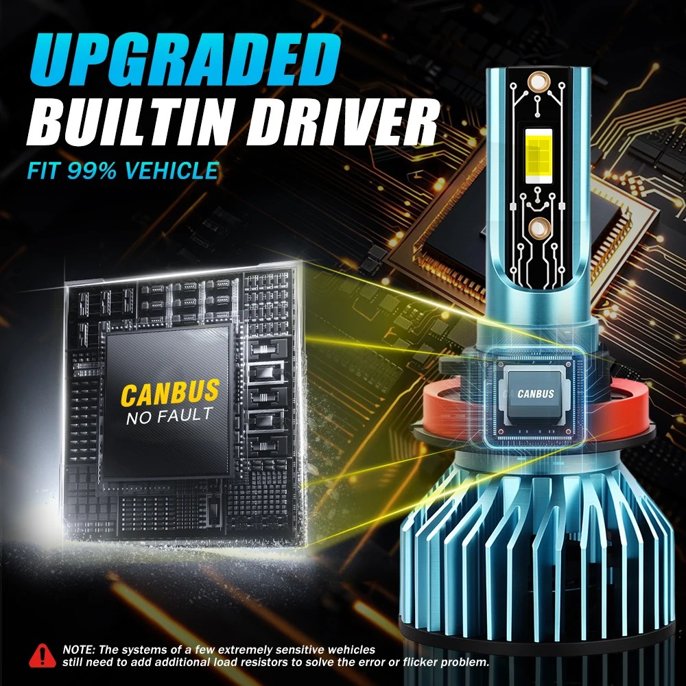 로드선 2개입 6000K H7 LED H1 H11 9005 HB3 9006 HB4 LED 자동차 헤드라이트 H4 9003 HB2 180W LED 자동차 전조등 고휘도 전구
