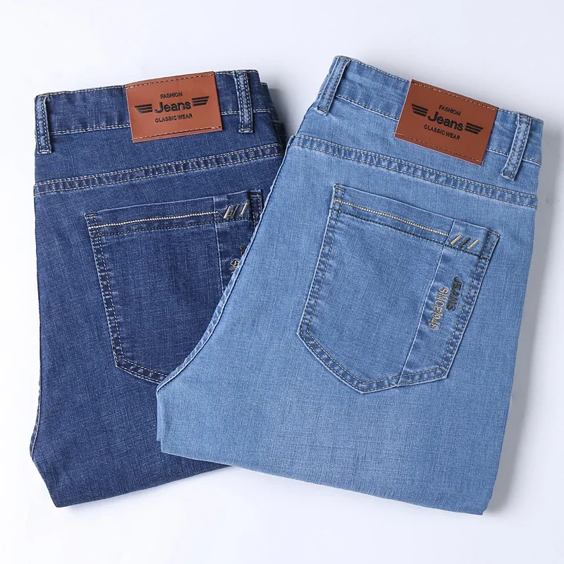 Summer Men business Denim Shorts Thin Straight Casual Short Jeans Male office Brand Clothing Black Blue short pants men jeans denim pants denim shorts summer jeans shorts