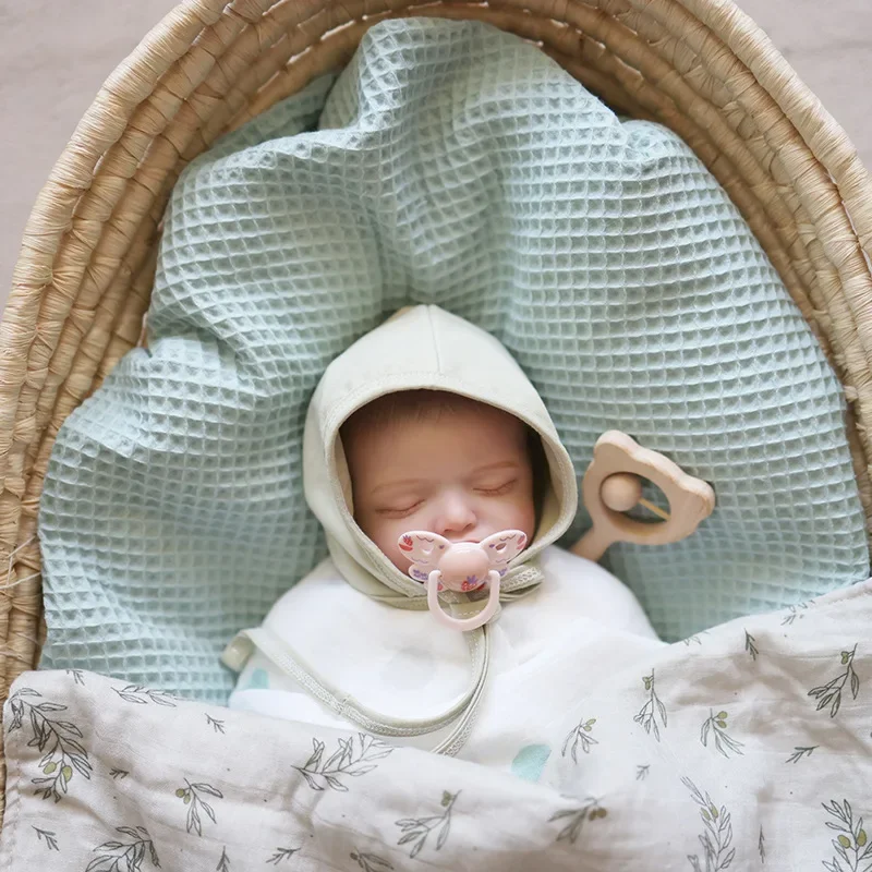 Tassel Baby Blankets Newborn Waffle Cotton Baby Swaddle Blanket New Born Stroller Blanket Bedding Items Infant Nap Bed Cover 5