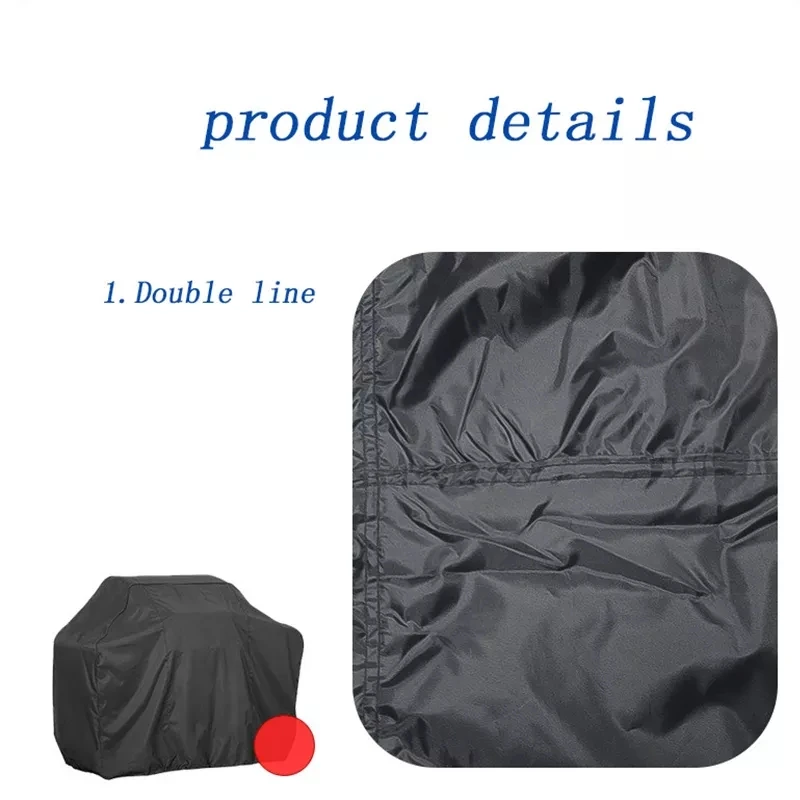 Black Waterproof BBQ Cover Outdoor BBQ Accessories Grill Cover Anti Dust Rain Gas Charcoal Electric Barbeque Protective Cover 5