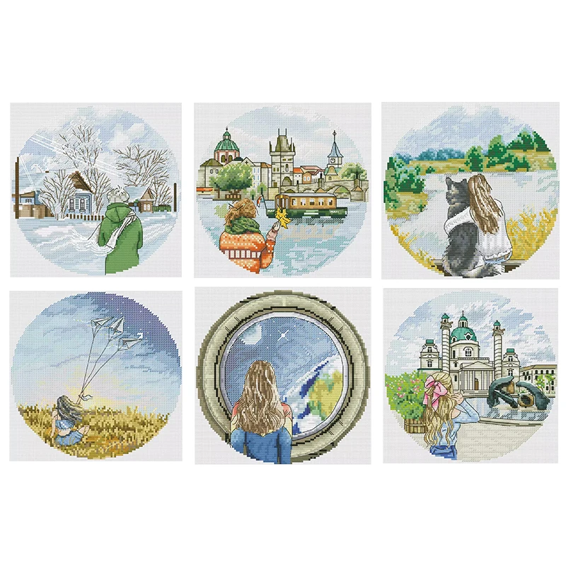 

Back Girl Series Patterns Counted Cross Stitch 11CT 14CT 16CT 18CT DIY Cross Stitch Kits Embroidery Needlework Sets Home Decor
