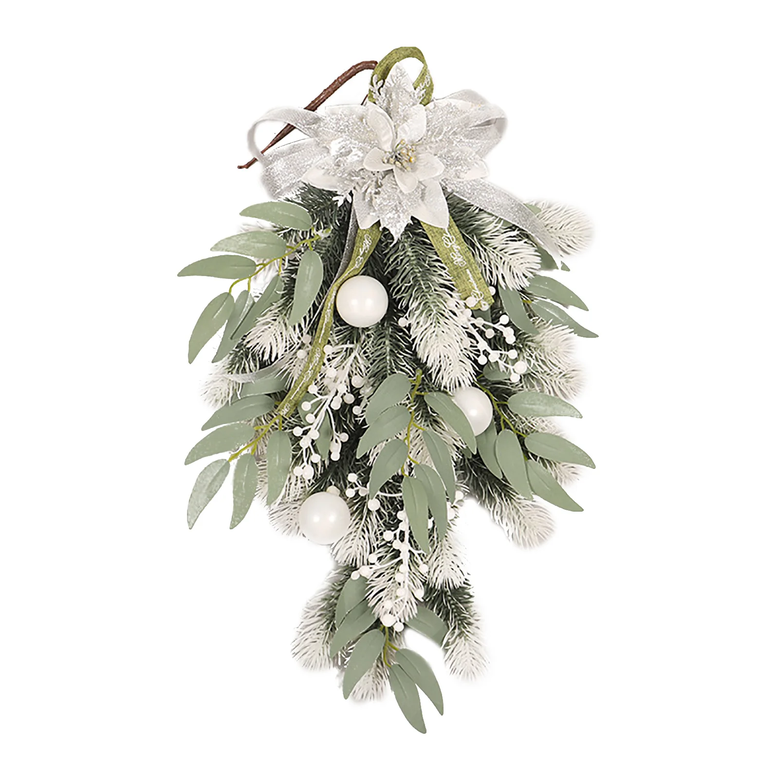 

Artificial Christmas Decorative Plant Wreath Handmade Xmas Flower Upside Down Tree Hanging Garland Festival Party Home Decor