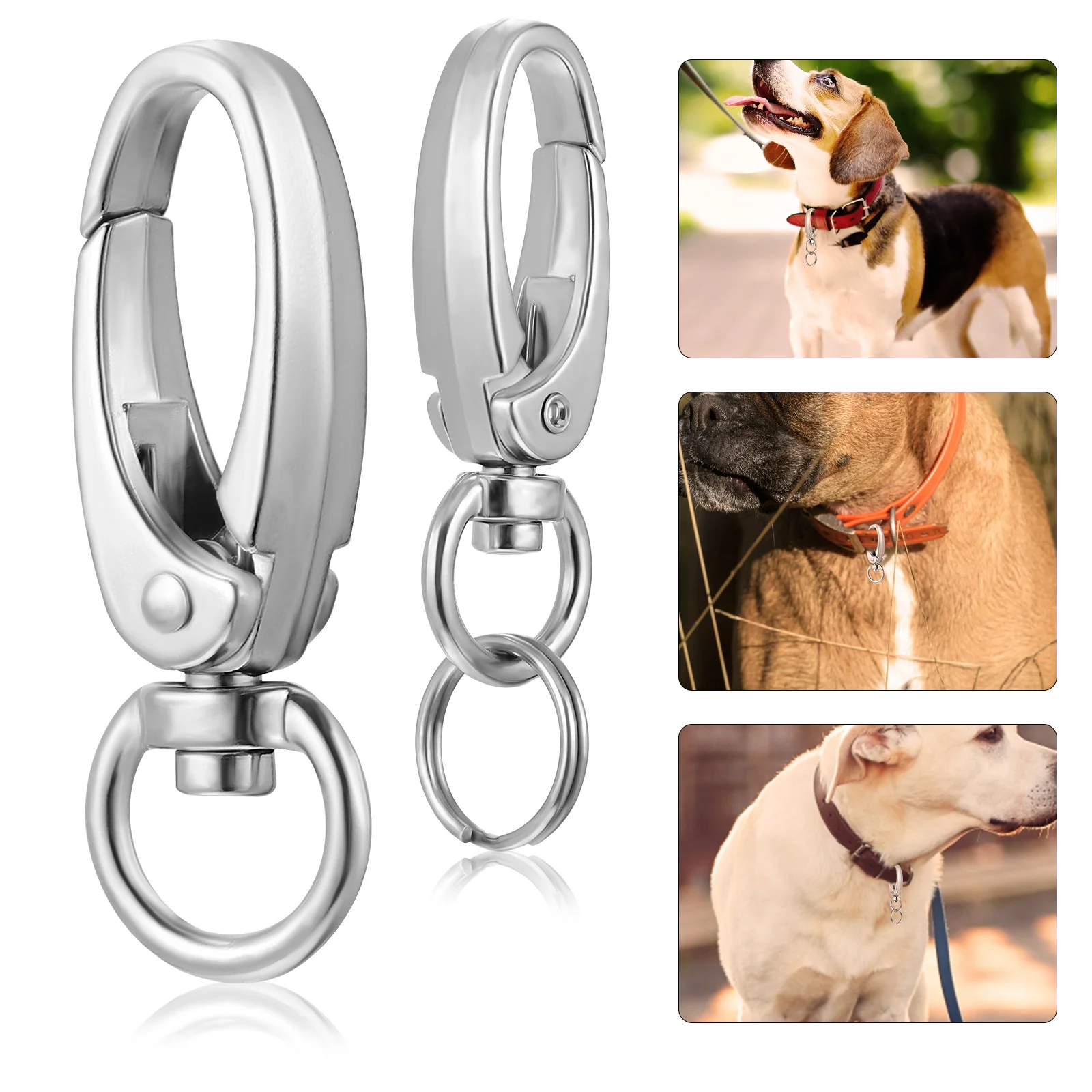 

Stainless Steel Dog Button Lobster Clasps Cat Tag Clip Zinc Alloy for Collar Small