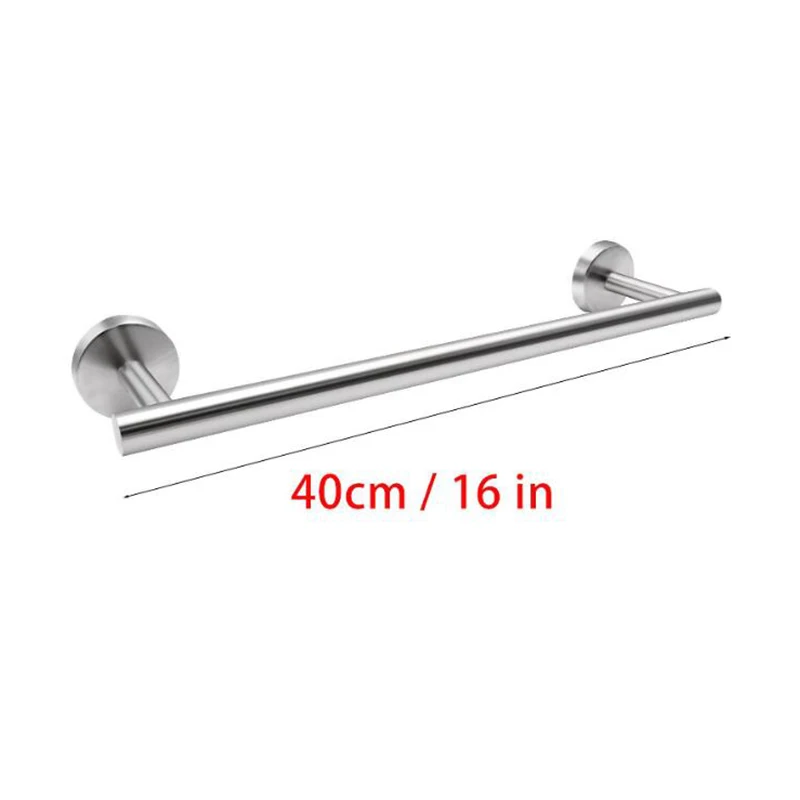 40cm silver Towel Holder Stainless Self Adhesive Rail drill No Drilling punch free Kitchen Rack Wall Hanging Bathroom Hardware