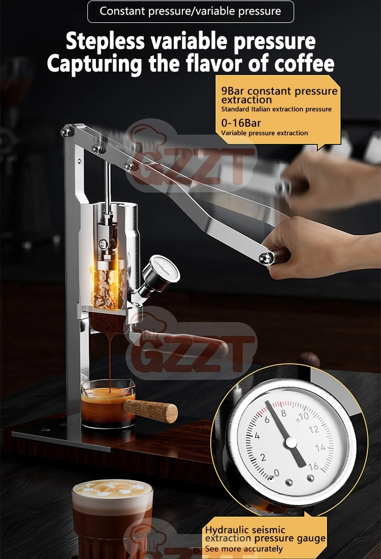 Gzzt Hand Press Coffee Machine 9bar Espresso Constant Or Variable Pressure  Rod Coffee Machine With Pid Temperature Adjustment - Coffee Makers -  AliExpress