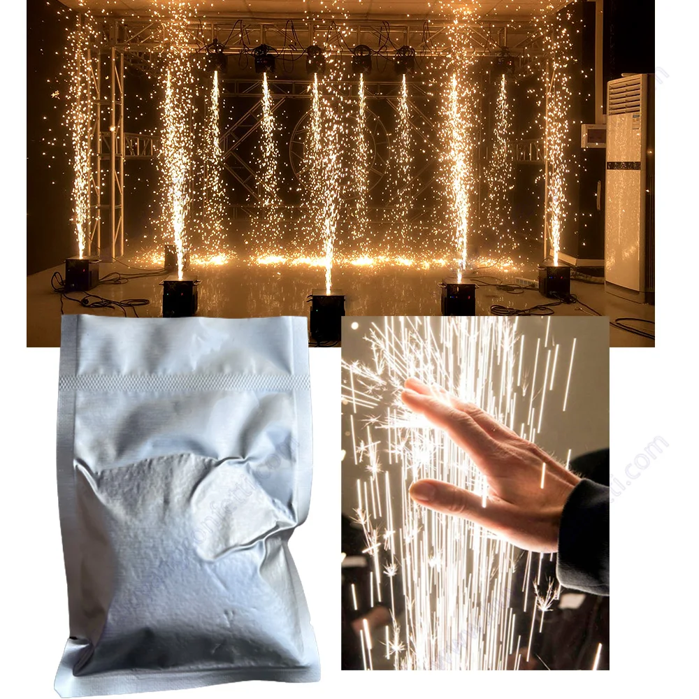 10X 200g/bag MSDS Spain Stock Metal Powder Stage Dmx512 Control Cold Spark Machine Powder for Indoor Outdoor Wedding Sparklers