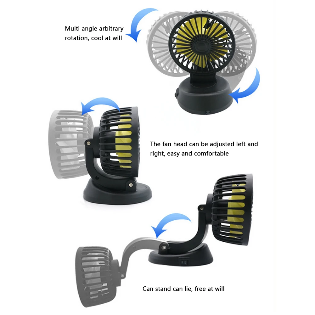 Electric Fan Car Fan 5/12/24V High Rotational Speed Car Fan Automotive Electric Defroster Summer Car Fan Cooling 2 Speed Air Circulation