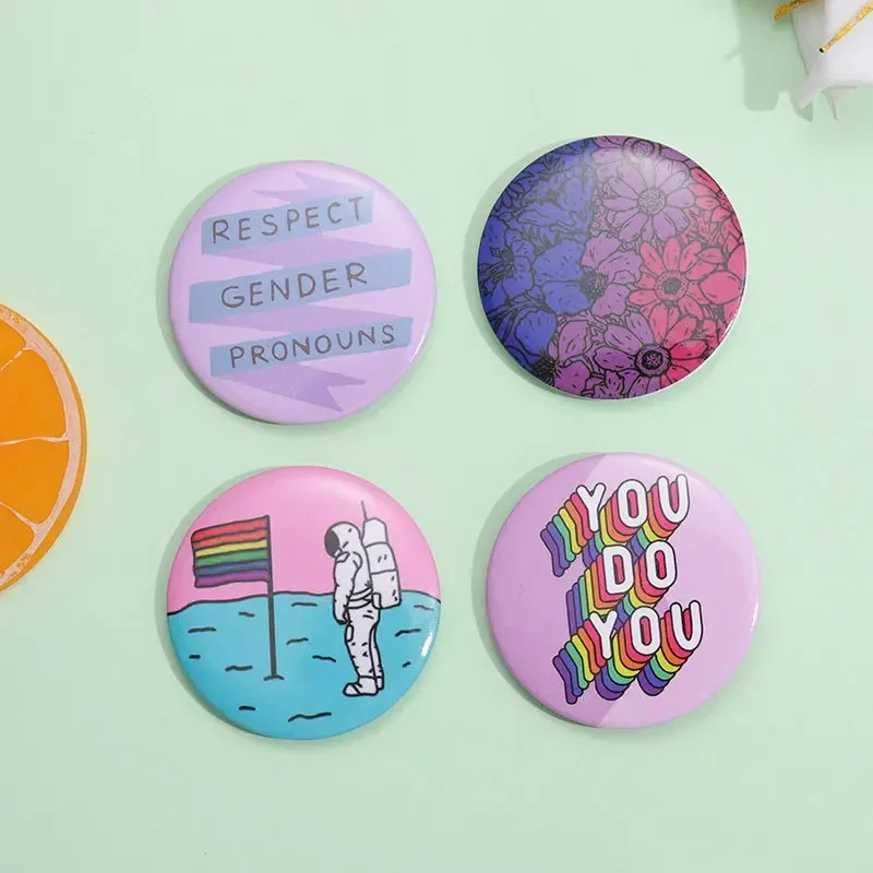 Enamel Pins Circular Brooch Rainbow Backpack Badge Clothes Hats Bags Pendants Accessories Versatile Brooch Pin Badges Metal