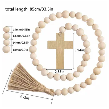 Easter Colorful Wood Beads with Cross 5