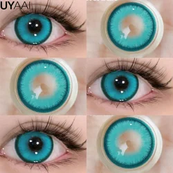 Vibrant Halloween Cosplay Contact Lenses - Assorted Colors (Cyan)