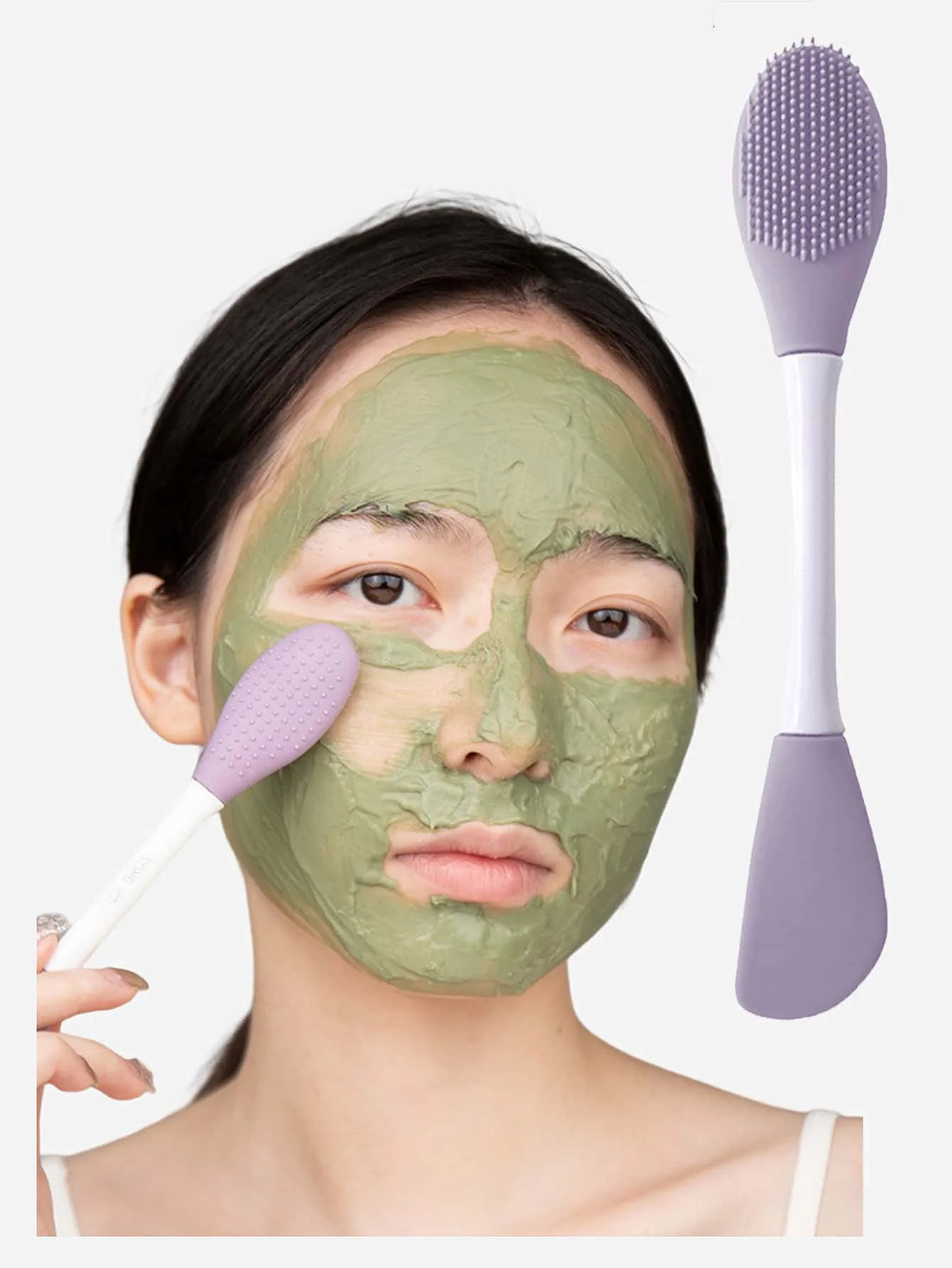 1Pc Double Head Silicone Mask Brush Facial Cleansing Brush Face Wash Massager Brush Mask Mud Scraper Beauty Face Skin Care Tools