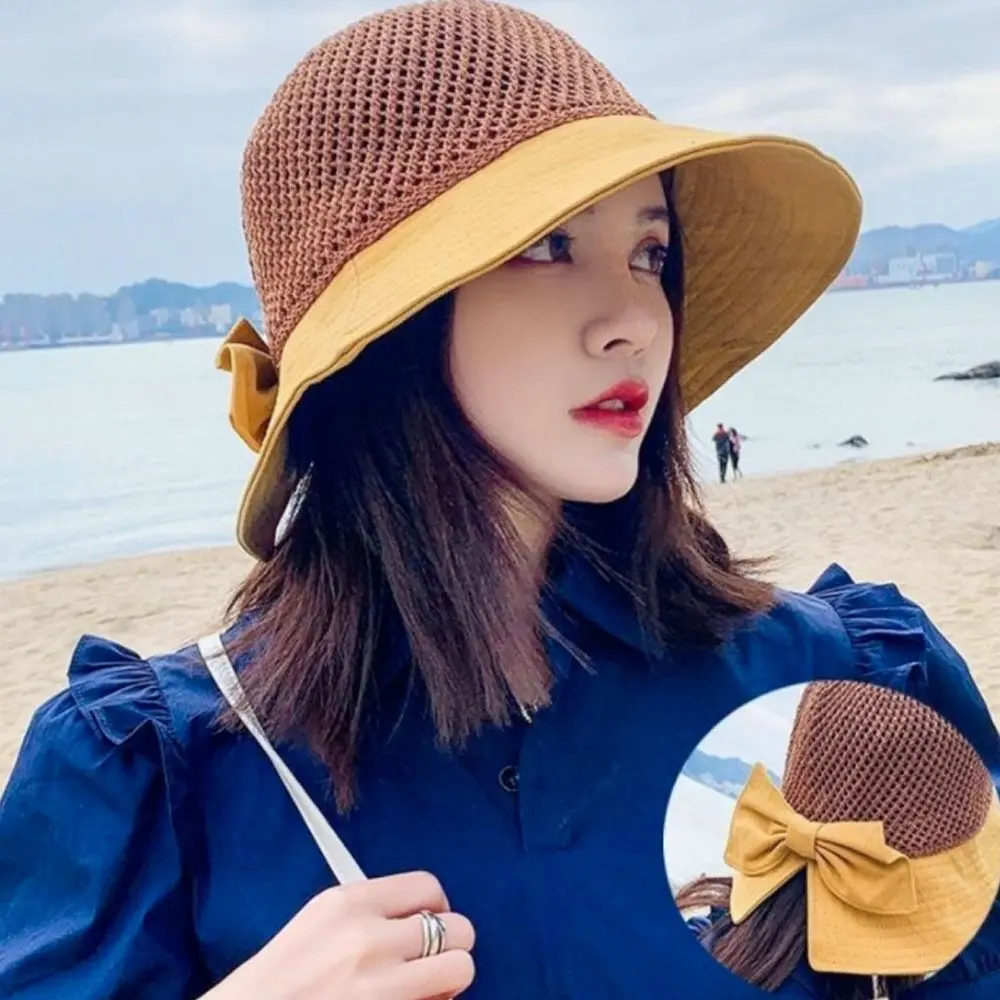 Summer Women Bucket Hat UV Protection Sun Hats Soft Foldable Wide Brim Outdoor Beach Hat Panama Cap 2