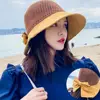Summer Women Bucket Hat UV Protection Sun Hats Soft Foldable Wide Brim Outdoor Beach Hat Panama Cap 2