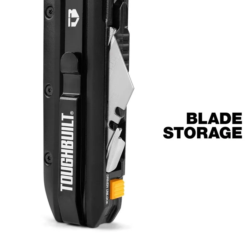 TOUGHBUILT TB-H4-12-IM Electrician's Folding Utility Knife With Bit Driver Pry Bar Double-ended 5-in-1 Hand Tool