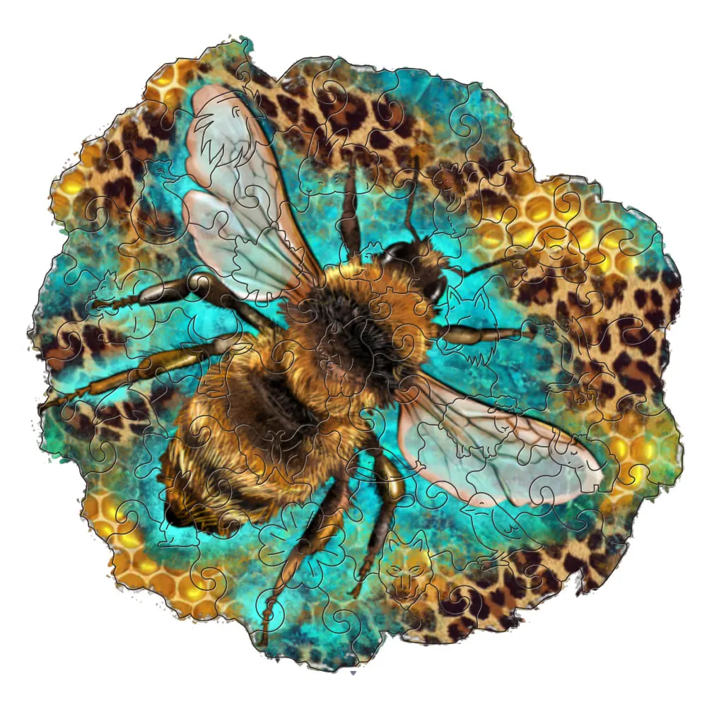 Wooden Jigsaw Puzzles Bee Image 3D Personalized Adult Children's Gift Education Toy High difficulty