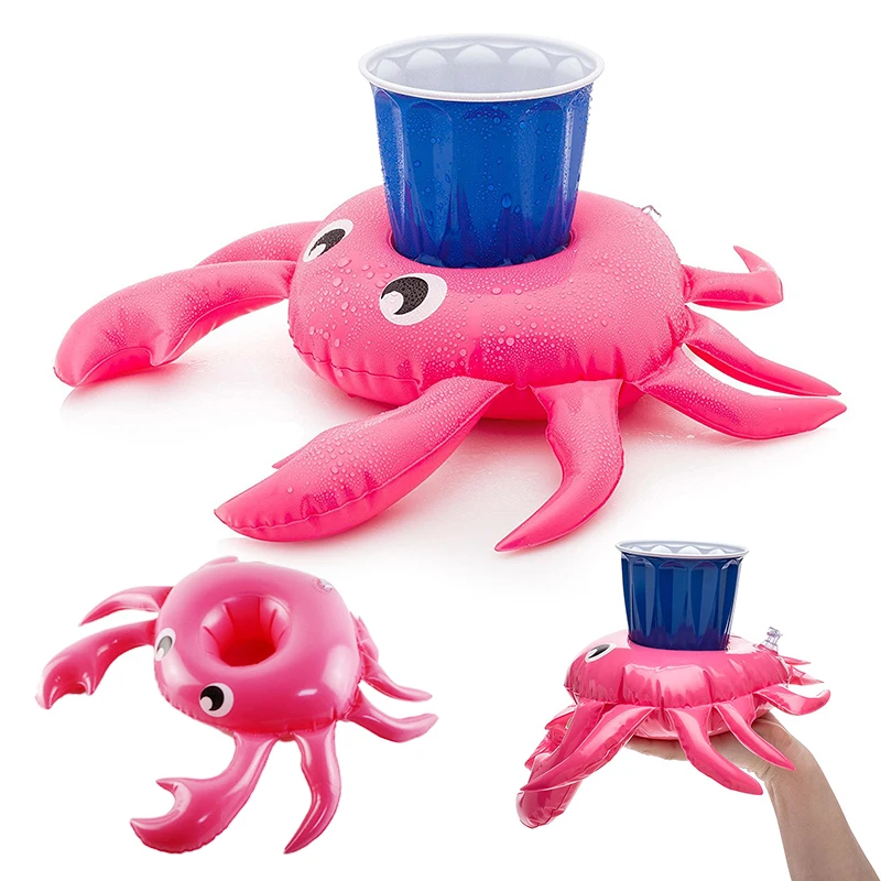 

50 Pieces Water Sport Crab Cup Holder Inflatable Swimming Pool Drink Cup Float Floating For Swimming Pool Summer Fun Party