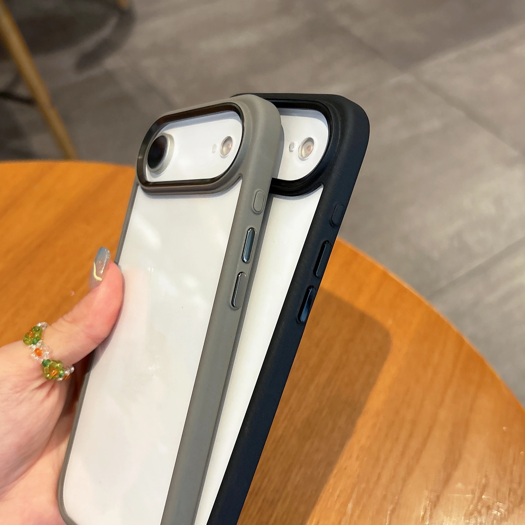 Premium Shockproof Transparent Case with Metal Lens Frame