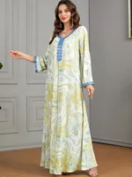 فساتين طويلة إسلامية على شكل حرف v على شكل حرف a للنساء أنيقة غير رسمية بأكمام طويلة عبايات مغربية إسلامية سعودية جلابية 3516 4