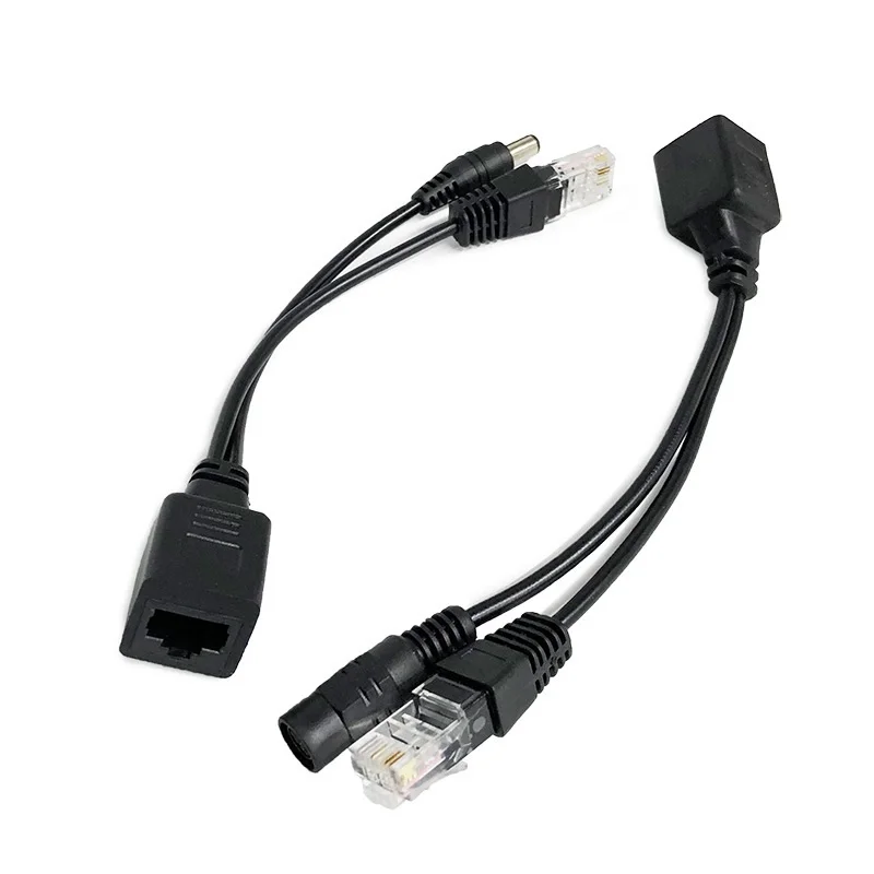 ? 12V POE 케이블 이더넷을 통한 수동 전원 공급 어댑터 케이블 POE 분배기 인젝터 전원 공급 장치 모듈 IP 카메라 확장기