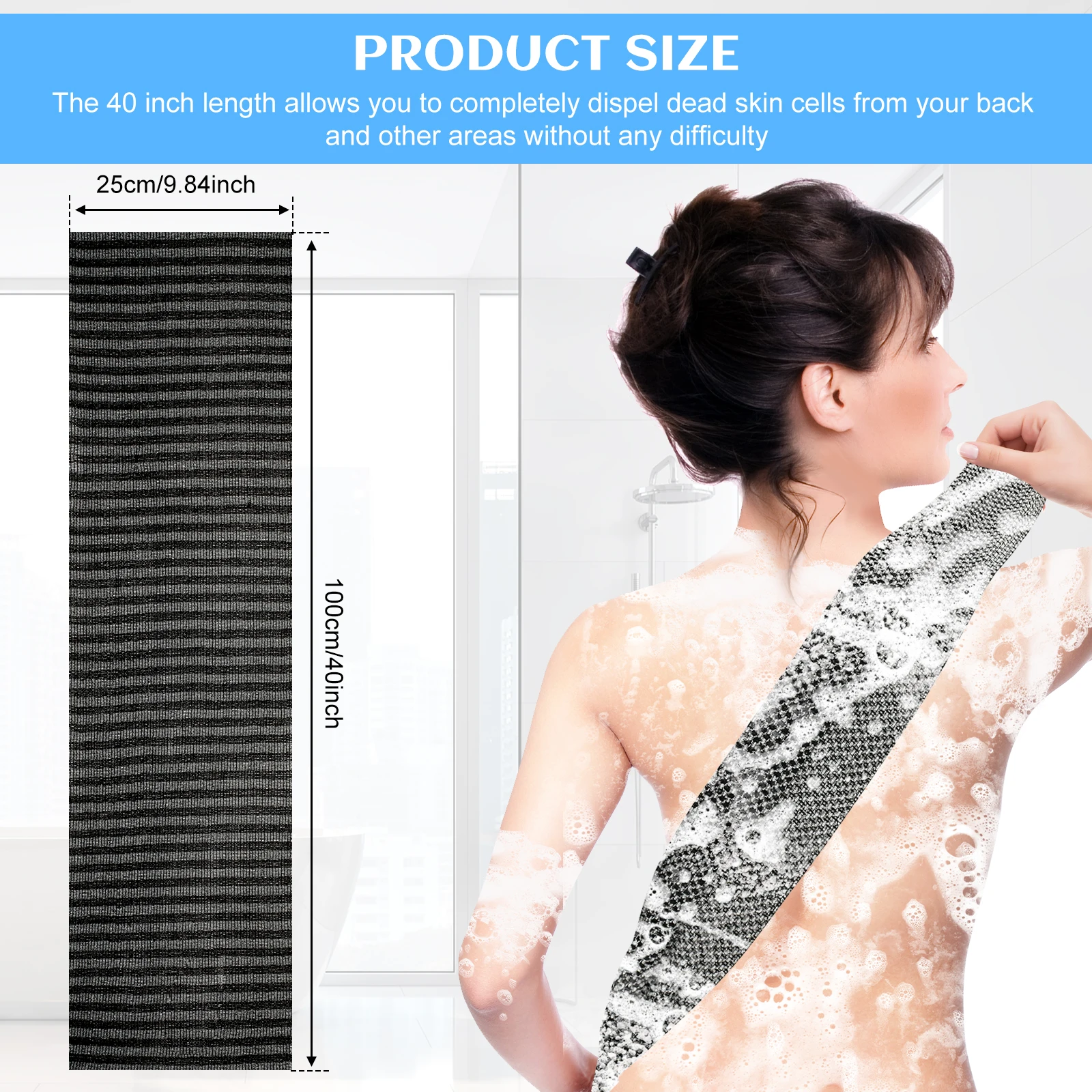 4Pcs Japanese Rubbing Washcloth Bath Nylon Towel Brush for Back Towels Exfoliating Scrub Shower Sponge Body Bathroom Accessories