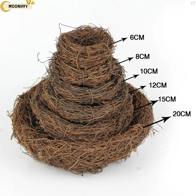 Straw Round Rattan Bird Nest Parrot Cages Parrots Pigeons Warm Bedding Nest Rattan Weaving Bedding Bird Play Chewing Bird Toys