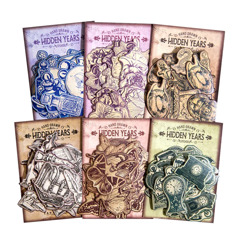 

45Sheets Stickers Candlelight Book Vintage Handbook Materials Decorative School Supplies Scrapbooking Stationery 120*85mm