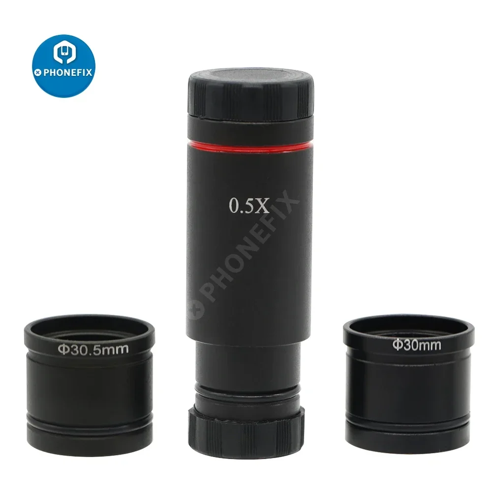 1X Microscope Digital Camera C-Mount Adapter Lens W/ 30mm 30.5mm Adapter Rings e