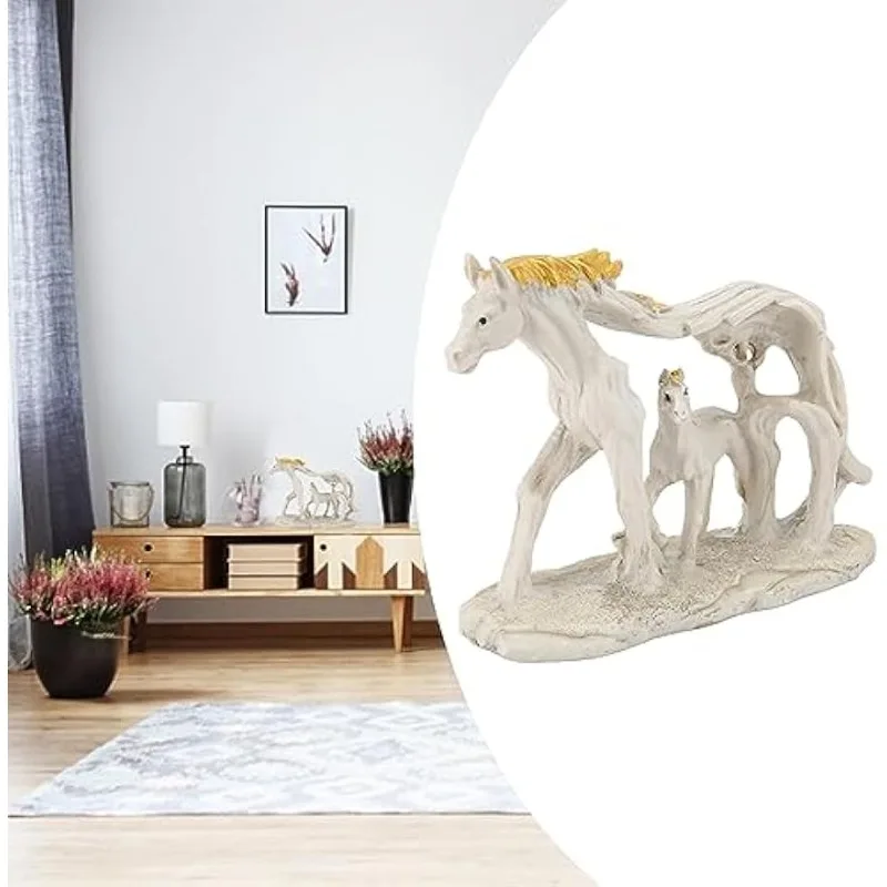 

Resin Horse Statue Collectible Horse Statue with Vivid Details Hand-painted and Elegant Office and Living Room Decorations