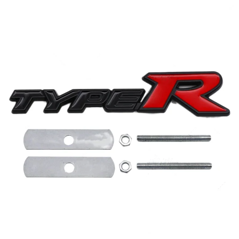 3D 금속 타입 R 프론트 그릴 엠블럼 배지 스티커 데칼, 혼다 시빅 TyperR CRV HRV 어코드 핏 자동차 스타일링 액세서리