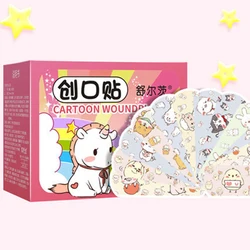 Banda adhesiva impermeable con patrón de dibujos animados kawaii, vendaje de yeso transpirable, 120 unids/set por Set