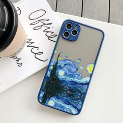 Van Gogh Art Oil Painting Shockproof Phone Case Cover - iPhone 12 Pro (Blue YSFG 1)