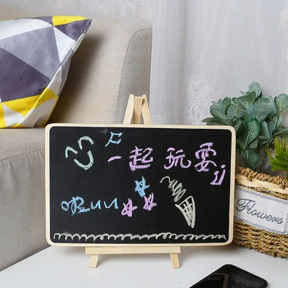 Painting Wipeable Guide Board To do List Writting Chalkboard With Stand Reminder Board Wooden Easel Mini Blackboard