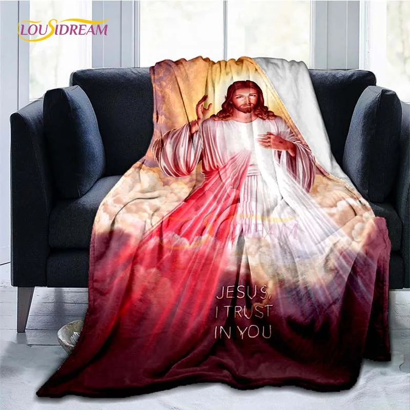 Jesus Blessing Blanket Cover Christ Blankets for Beds Sofas Ultra Soft