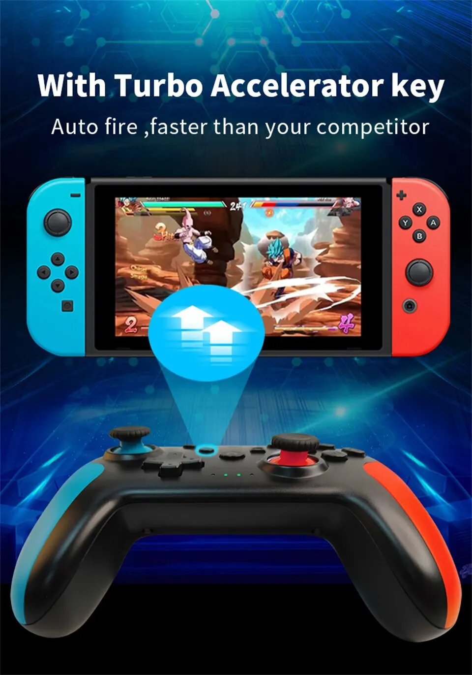 Gaminja MG25Z kontroler bezprzewodowy Gamepad Bluetooth na przełącznik Nintendo PS3 PC Joystick podwójna wibracja Gamepad Lay Free