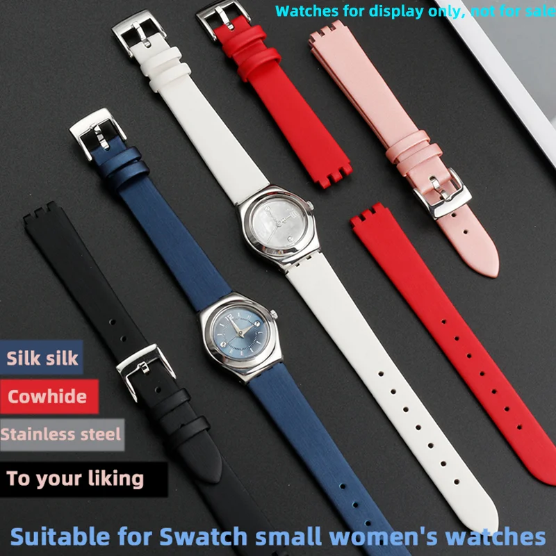 Per Swatch Cinturino Per Orologio Da 12Mm Cinturino Per Orologio Da Donna Piccolo Cinturino Per Orologio In Seta Blu Moda Cinturino In Acciaio Inossid