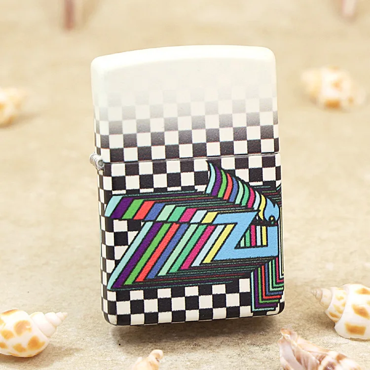 

Оригинальная зажигалка Zippo с геометрическим фоном медная ветрозащитная сигаретная керосиновая зажигалка подарок с кодом против подделки