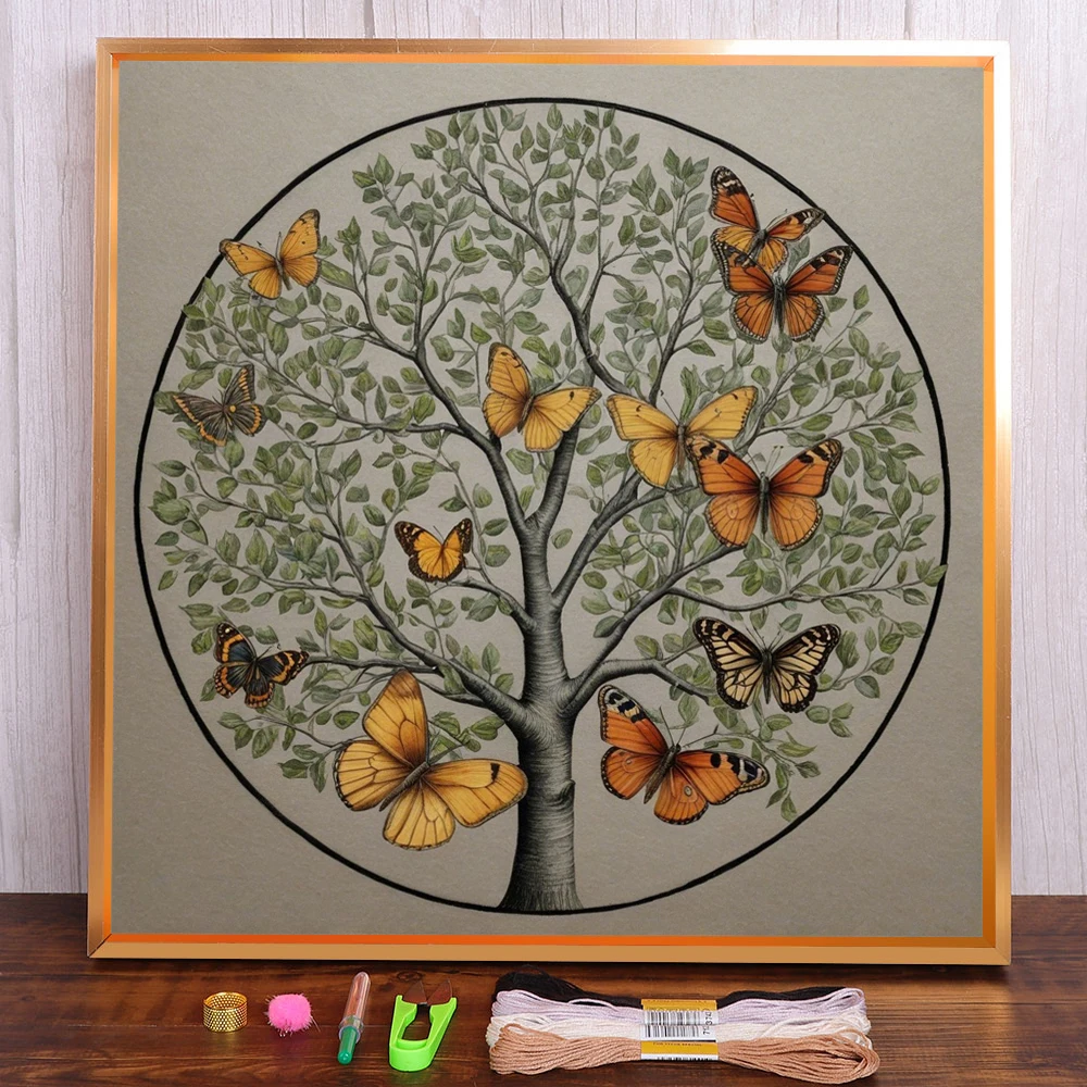 Still Life Butterfly Printed 11CT Cross-Stitch Embroidery Patterns Hobby Craft Sewing Handmade Jewelry Room Decor For Adults