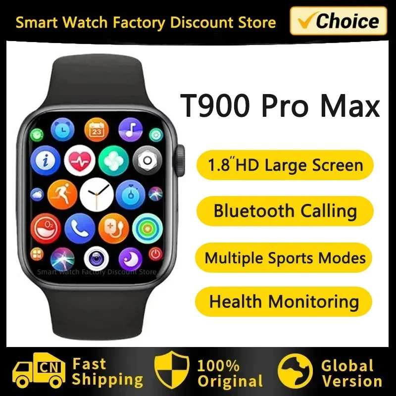  2023 New Smart Watch T900 Pro Max Series8 Smartwatch 1.8inch Bluetooth Call Heart Rate Women Men Series 8 Smartwatch PK X8 Max 
