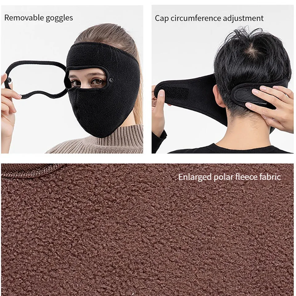 Winter accessories GETINFIT winter extended fleece warm mask fleece riding windproof high definition goggles hanging ear anti fog and dust mask