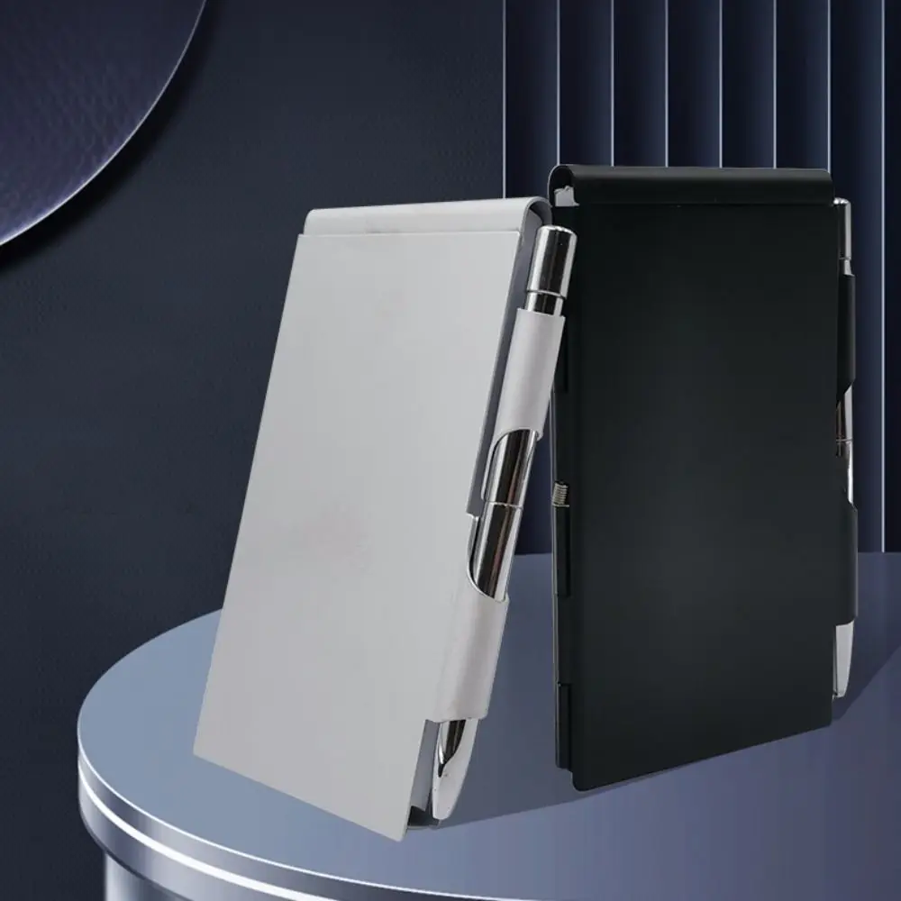 Sleek Aluminum Pocket Notebook with Pen and Refillable Pages