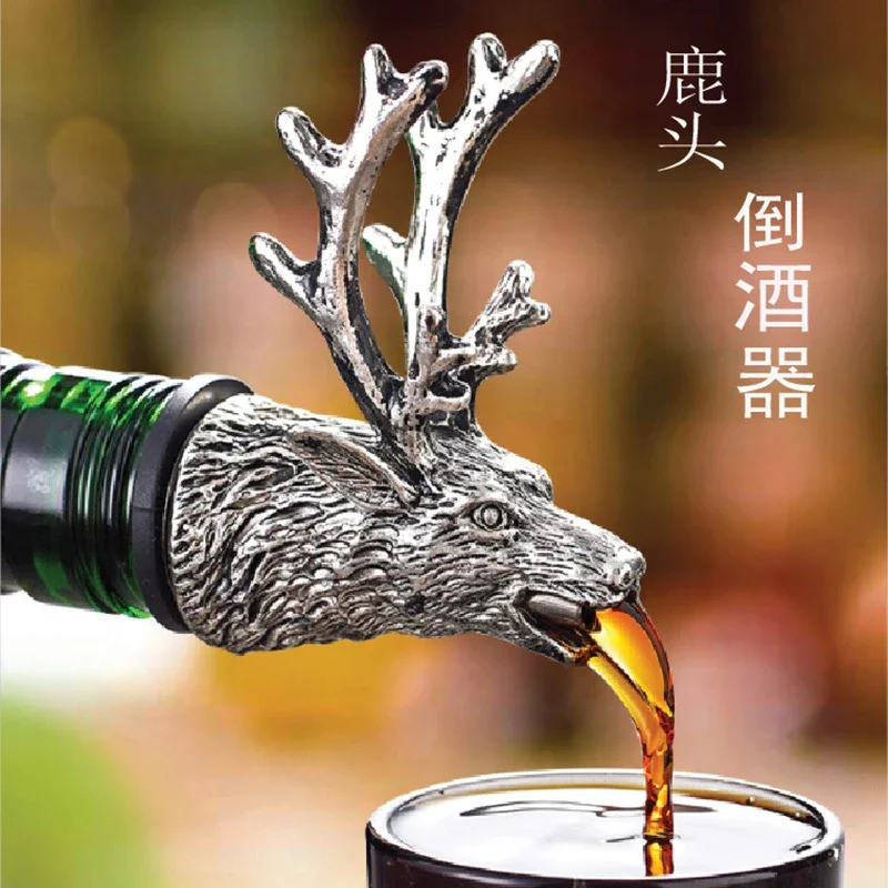 StainlessSteelBeverageCorkforChampagneBottleDeerShapeRedWine