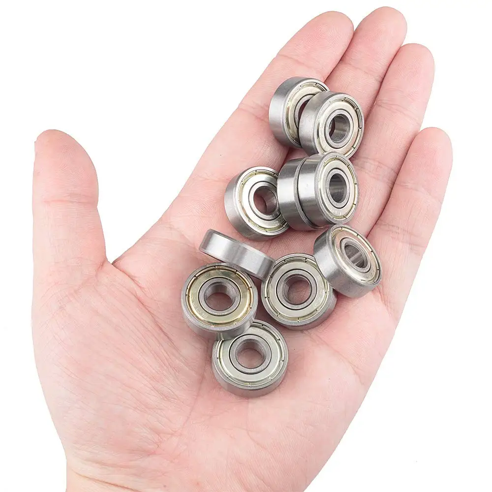 Ball Bearings 10pcs 608ZZ 608RS Deep Groove 8*22*7 MM Double Shielded Miniature High-carbon Steel Single Row