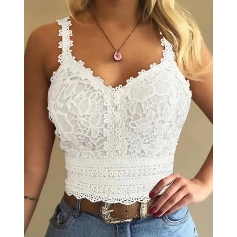 

Женский топ с цветочным принтом, повседневный облегающий Топ без рукавов с V-образным вырезом, Y2K, одежда на лето 2024