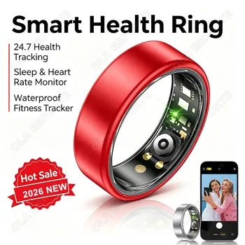 Nuovo Anello Intelligente 2026 per Uomo e Donna, Monitoraggio Frequenza Cardiaca, Ossigeno nel Sangue e Sonno, Impermeabile IP68 e 5ATM, Modalità Multi-sport