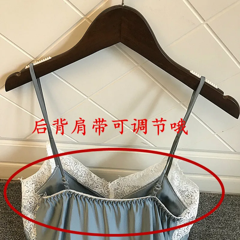 QWEEK Pajamas For Woman Pyjamas Summer Sexy Nightwear Two Piece Satin Set Suit Artificial Silk Home Lace Chest Pad