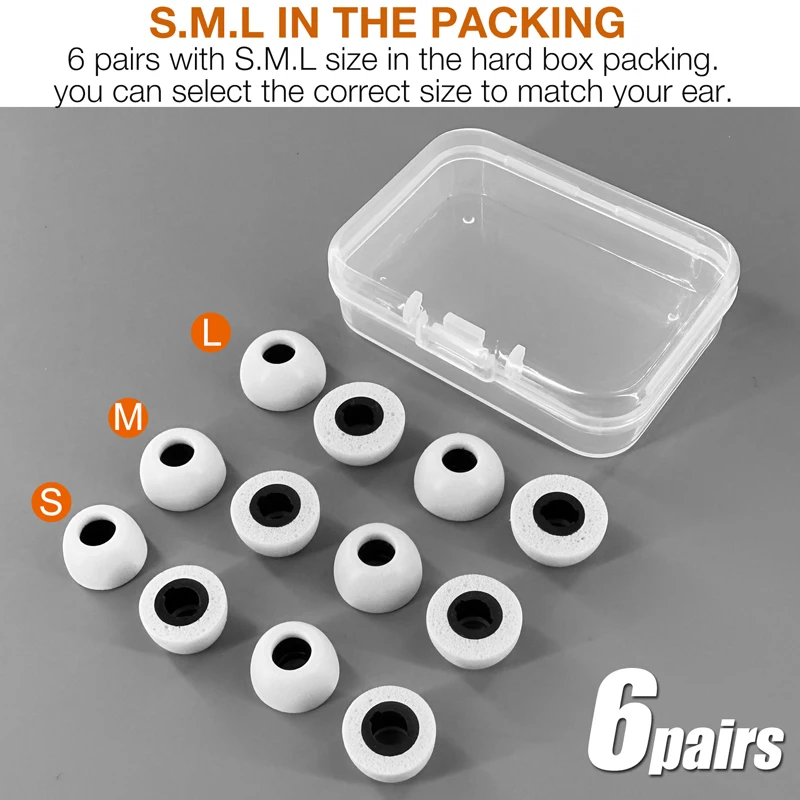 Replacement Memory Foam Eartips for Technics EAH-AZ100 Wireless Earbuds, Black Foam Ear Tips
