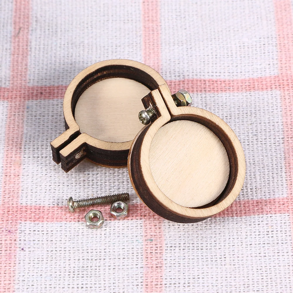 

20PCS Embroidery Ring Tiny Wooden Display Embroidery Frame Round Cross Stitch Hoops Sewing Supplies for Ladies Beginner