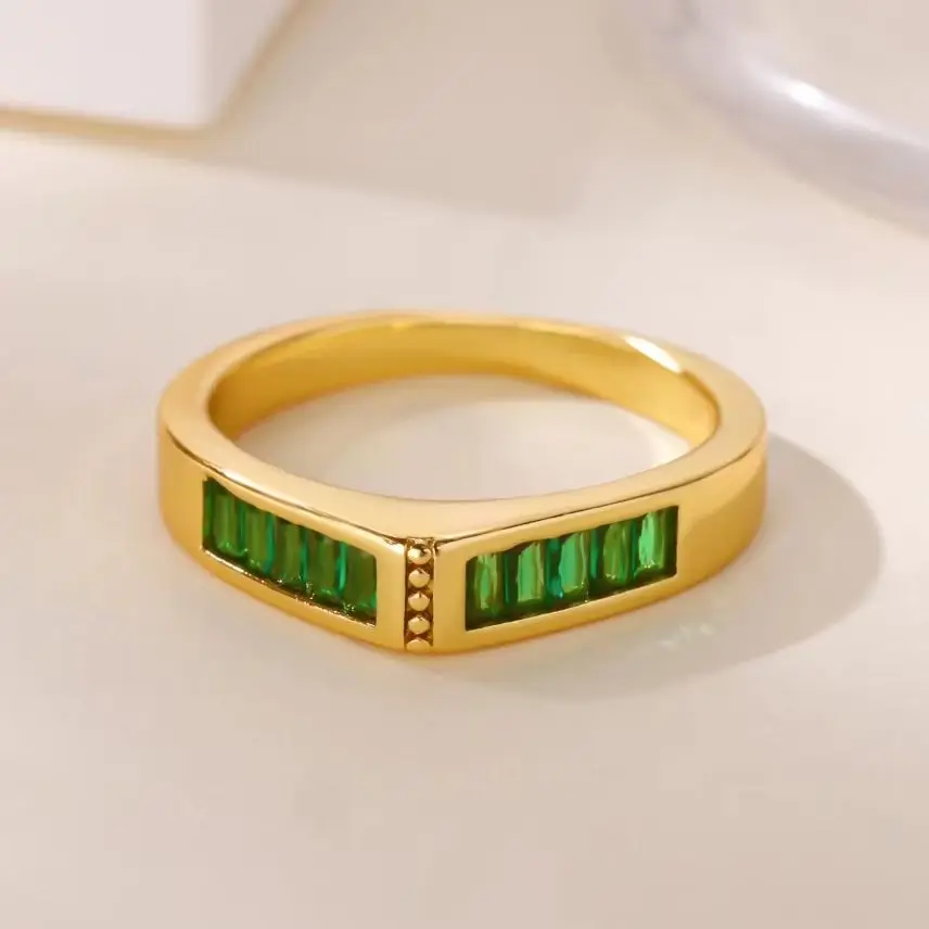 Green Cubic Zirconia Rings for Women